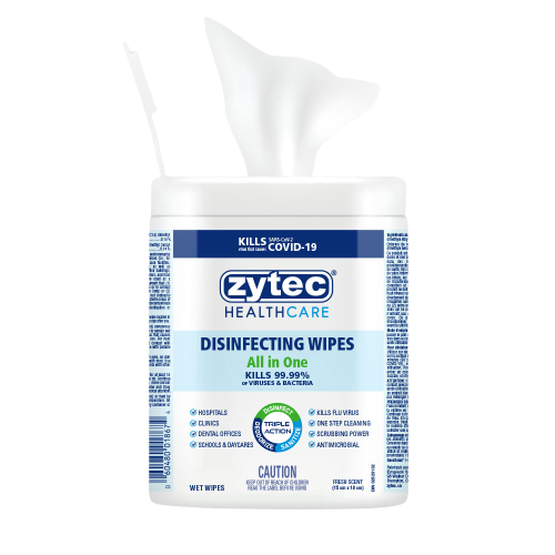 Zytec Healthcare All-in-One Disinfecting Wipes, 180 Count - 01867