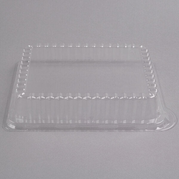 Fineline Settings - Platter Pleasers 10" x 8" Clear Plastic Rectangular Dome Lid, 50/Cs - DDRC810.L