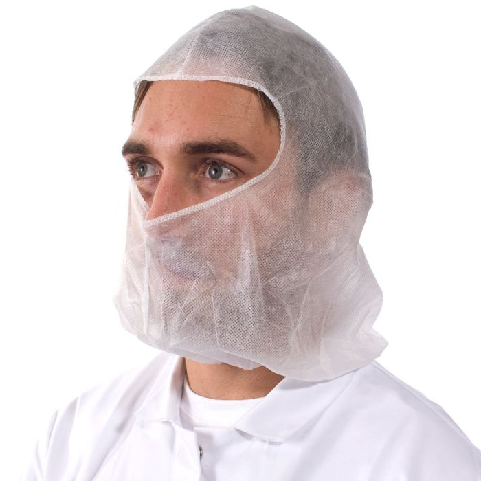RiteTouch - 16.5" x 14" White Non Woven Balaclava Hood, Pack of 1000 - BHP4210