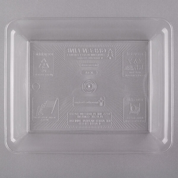 Fineline Settings - Platter Pleasers 10" x 8" Clear Plastic Rectangular Cater Tray, 25/Cs - RC471.CL