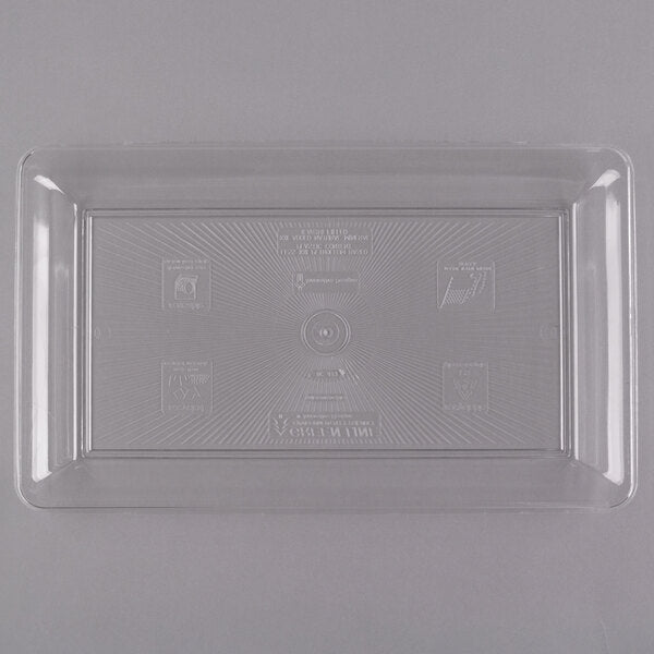 Fineline Settings - Platter Pleasers 18" x 12" Clear Plastic Rectangular Cater Tray - RC473.CL