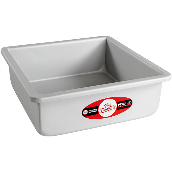 Fat Daddio's - ProSeries 8" x 8" x 3" Square Anodized Aluminum Straight Sided Cake Pan - PSQ-883