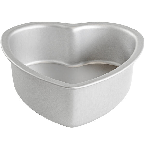 Fat Daddio's - ProSeries 8" x 3" Heart Shaped Anodized Aluminum Straight Sided Cheesecake Pan with Removable Bottom - PHT-L83