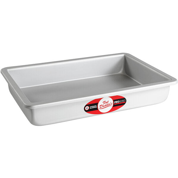 Fat Daddio's - ProSeries 7" x 11" x 2" Rectangular Anodized Aluminum Straight Sided Cake Pan - POB-7112