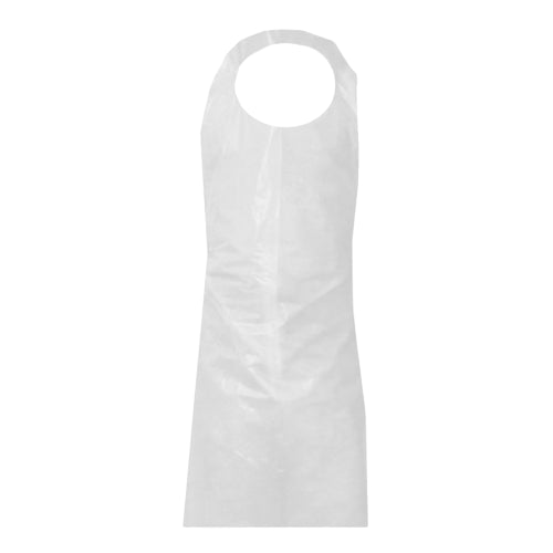 PE Polyethylene Apron 1.5 mil – White & Blue – 39″ X 60″ – Pack of 50