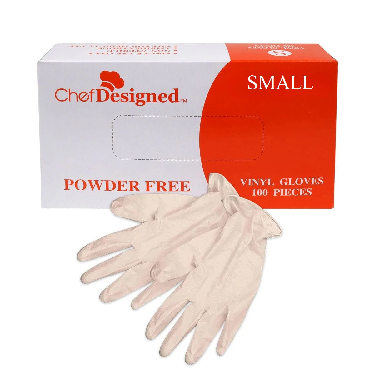 RiteTouch - Vinyl PF Small Chef Designed Gloves, 100/bx, 10bx/cs - VGPF-SML
