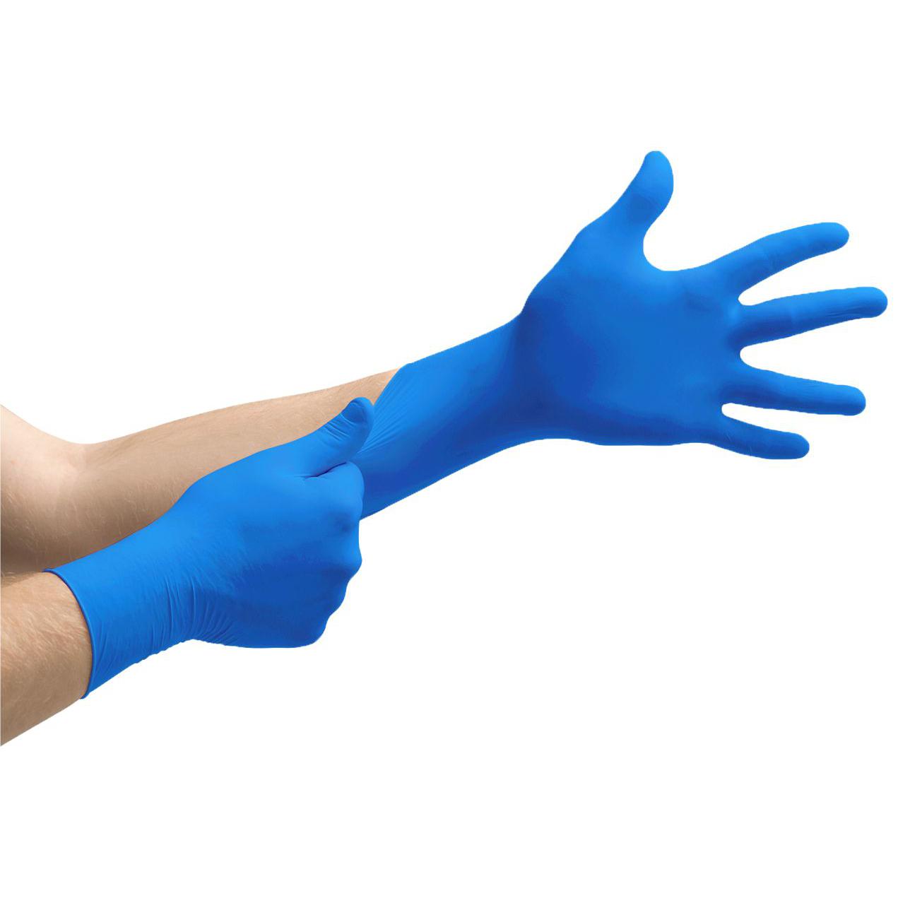 RiteTouch - 12" HONGRAY X-Large PF Nitrile Gloves with Extended Cuff Sky Blue(Light Blue), 100/bx, 10bx/cs - 3538006