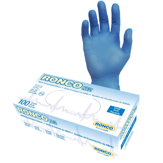RONCO - 4 Mil Blue XX-Large Powder-Free Nitrile Examination Gloves - 945XXL