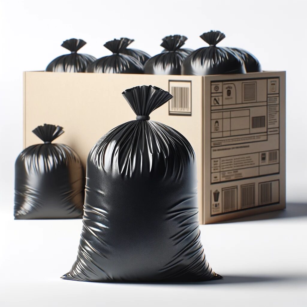 Strong Black Garbage Bags, 200/cs