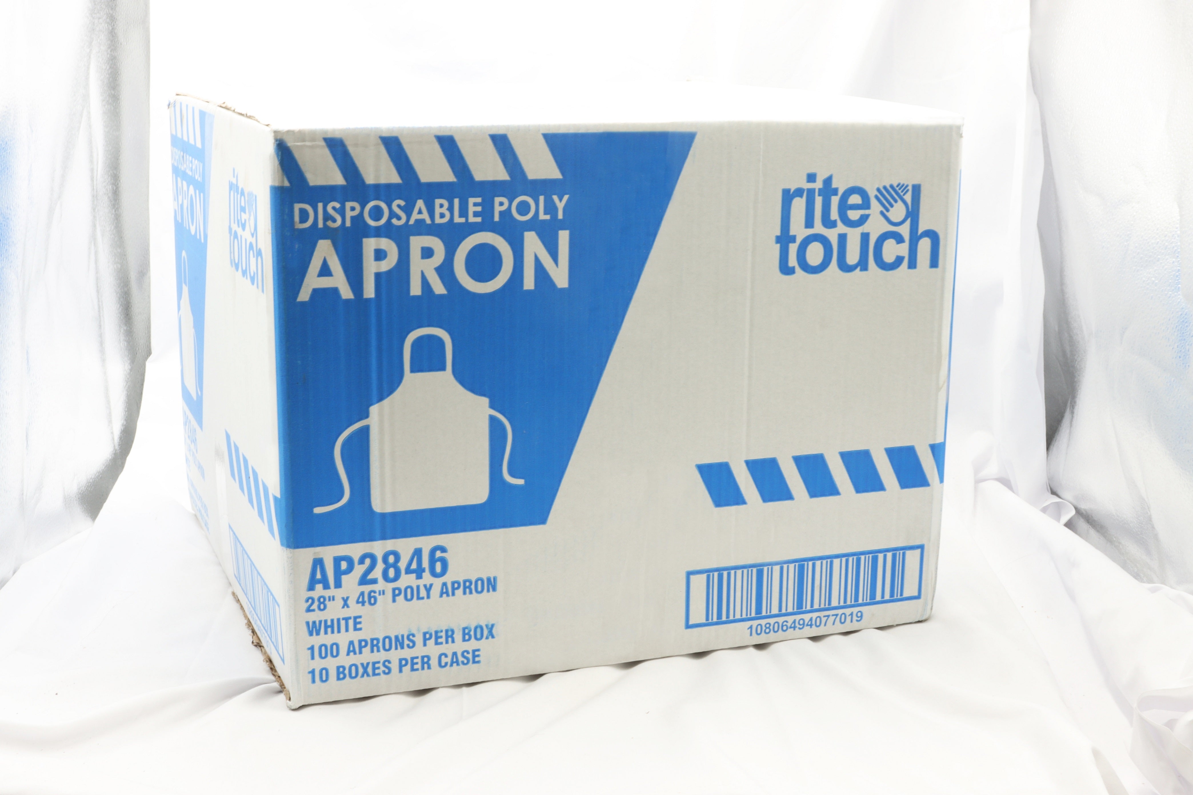 RiteTouch - 28" x 46" Plastic Apron White, 100/Bx, 10 Bx/Cs - AP2846