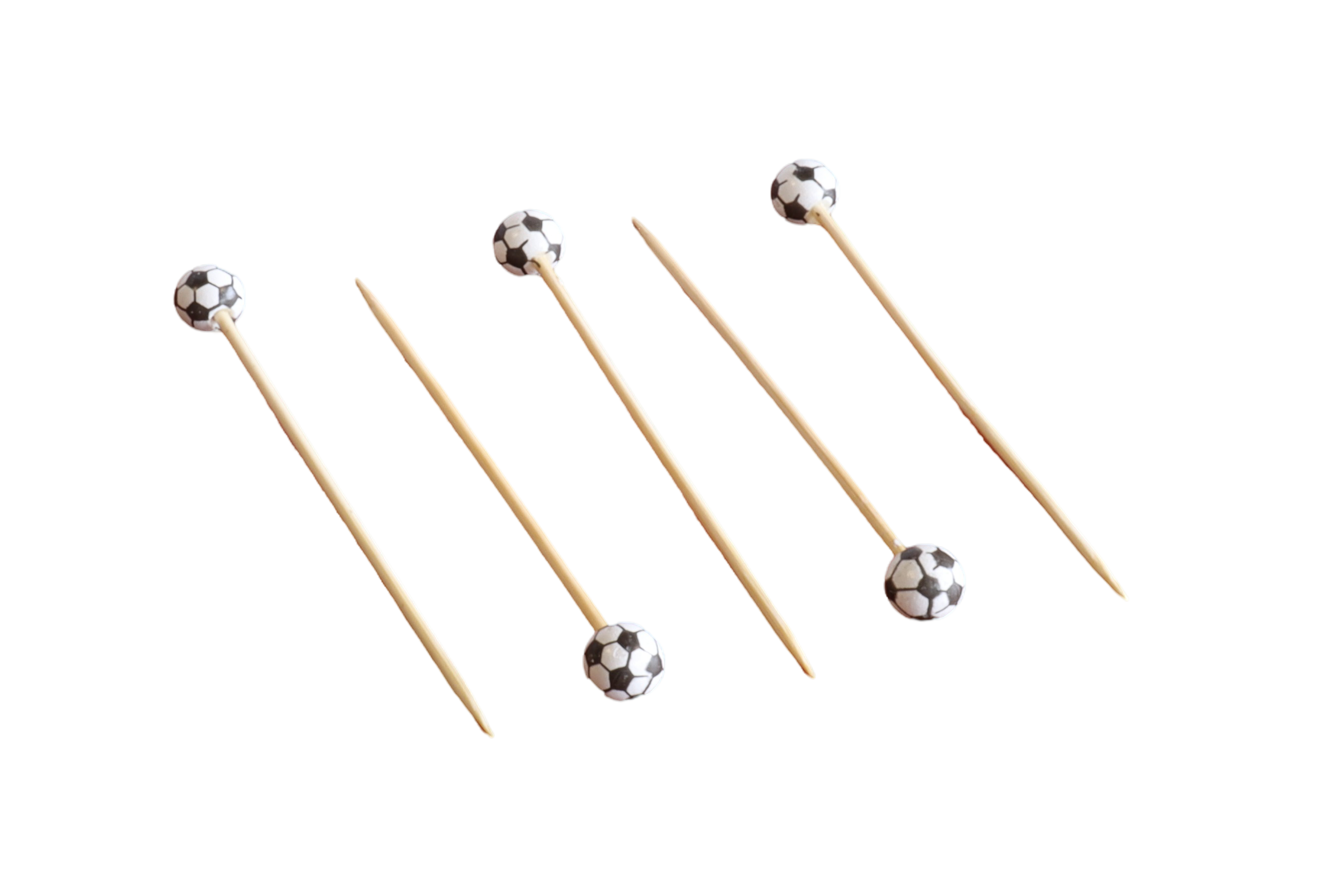 RiteEarth - 4.75" Bamboo Pick - Soccer, 100 Pcs/Bg, 10 Bags/Bx - PB476