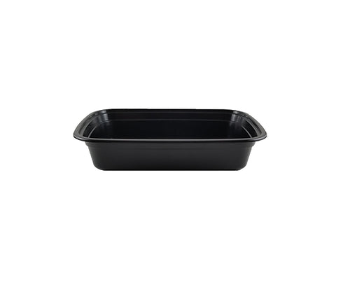 150 Sets Rectangular Base w/ Clear Lid | 28oz Black Container (3×50)