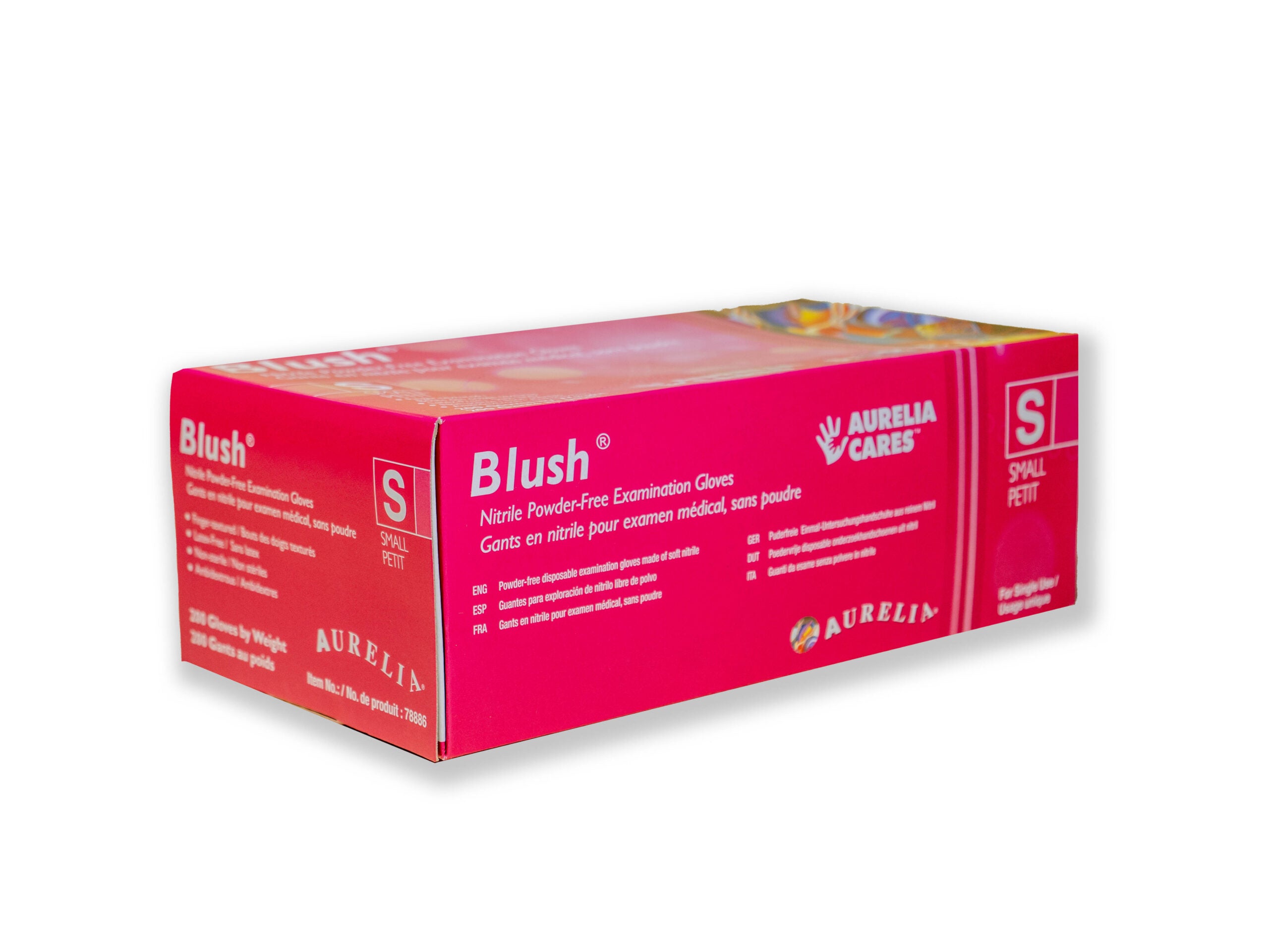 Aurelia 2.5 Mil Blush Nitrile Exam Gloves – Powder Free, Pink, 200/Bx