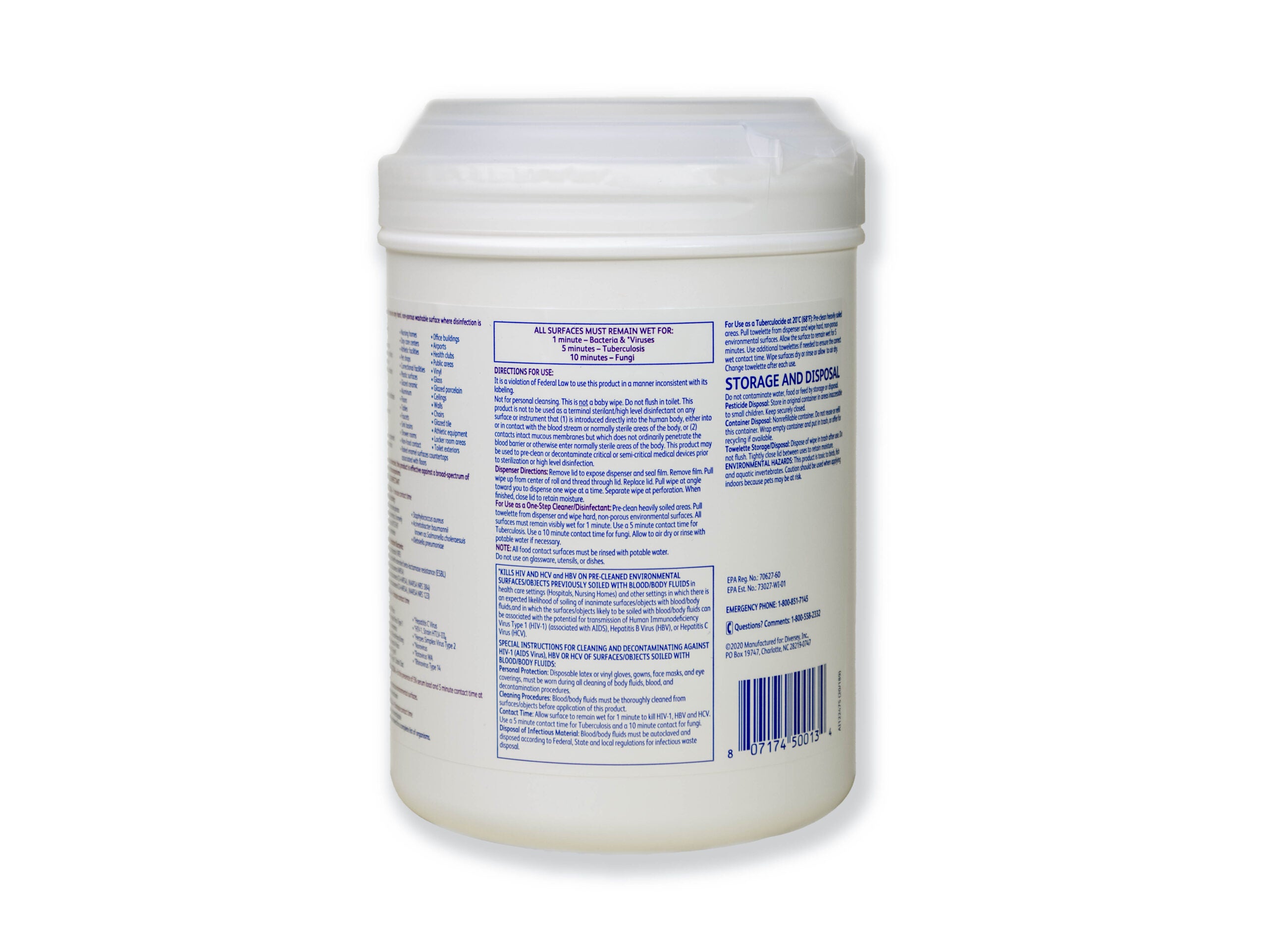 DIVERSEY Oxivir TB wipes – 160 count