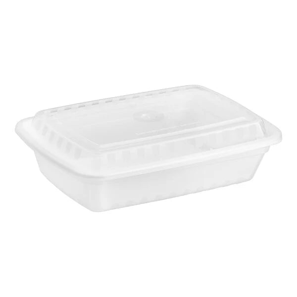 Brown Box - 48 Oz White Rectangular Container Combo, 150/cs - 90229