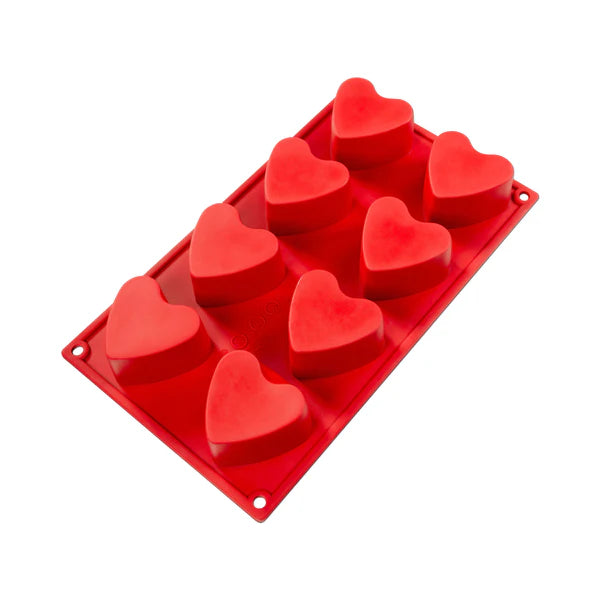 Fat Daddio's - 2.75 Oz Heart Red Silicone Bakeware - SMF-040