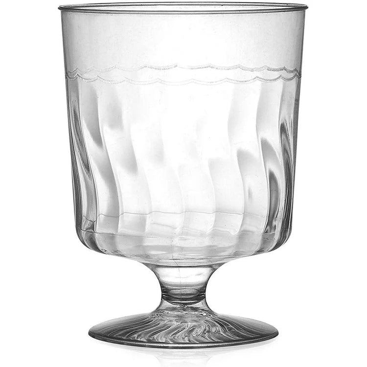 Fineline Settings - 5.5 Oz Clear Plastic Wine Glass, 10x24/cs - 2205CL
