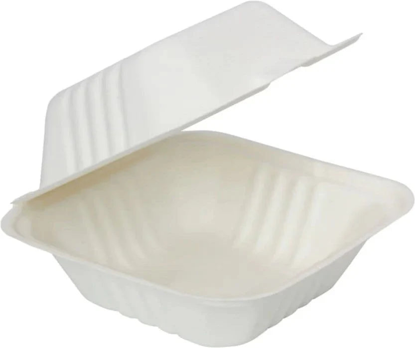 RiteEarth Fibre Hinged Lid Bagasse Container (200/Case)