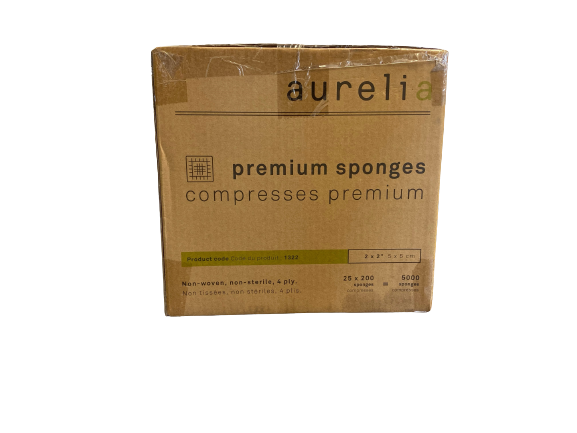 Aurelia® Premium Gauze Synthetic Sponges – 2×2 or 4×4
