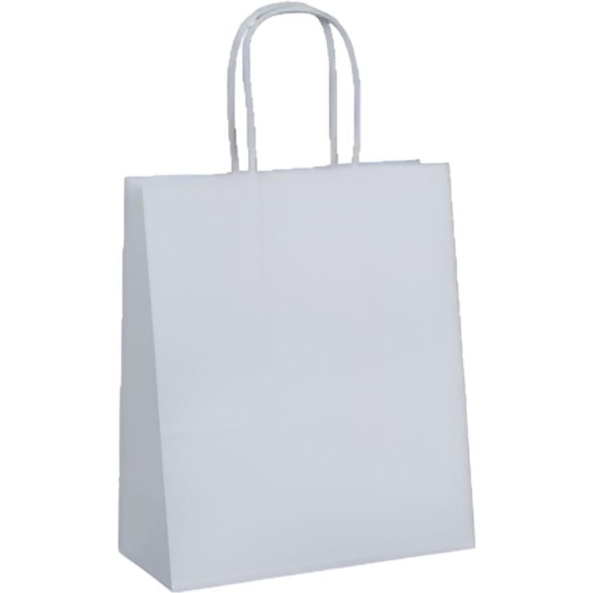 RiteEarth - 13" x 7" x 17" White Paper Twist Handle Bag, 250/Cs - Mart - White Kraft