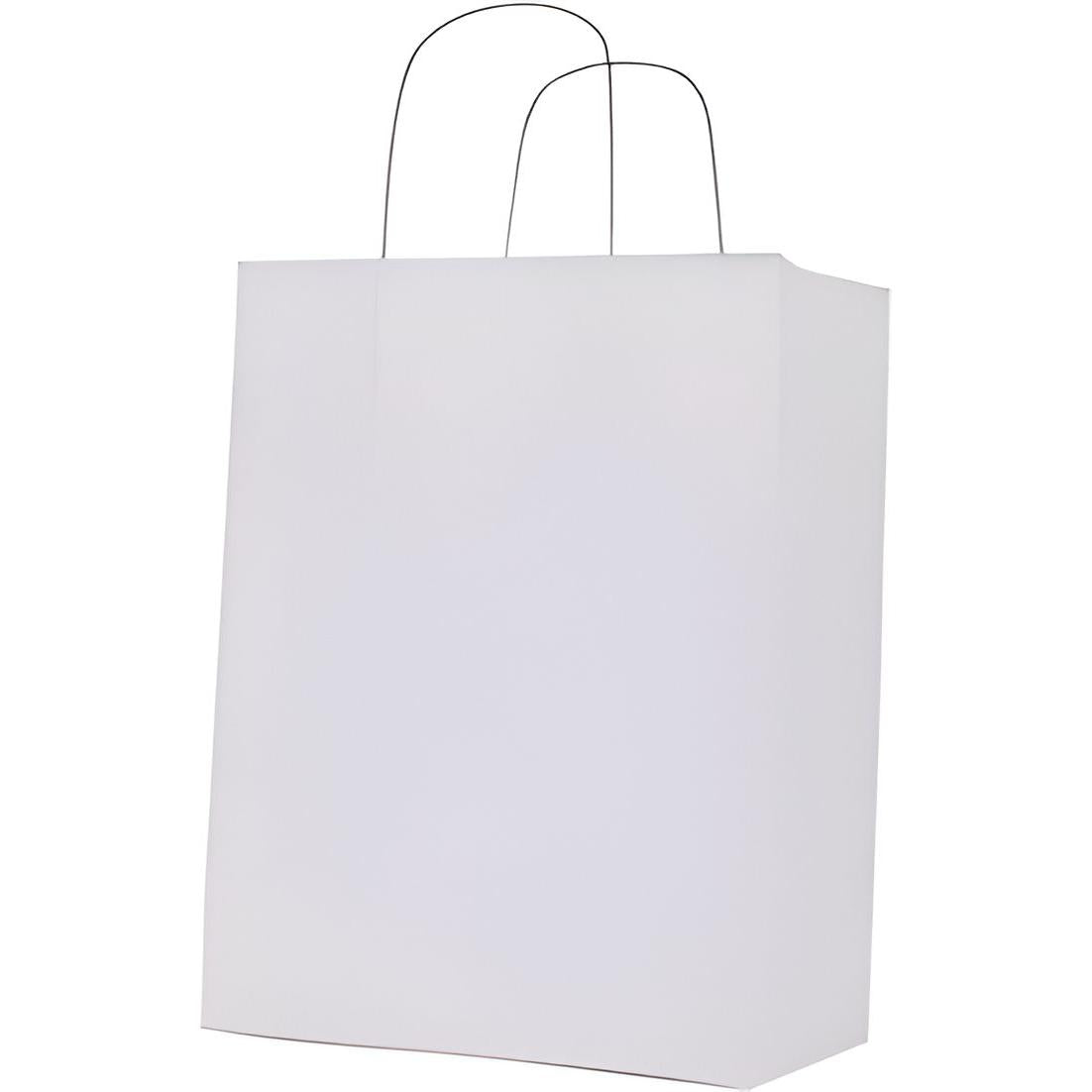 RiteEarth - 14 x 10 x 15.75" White Paper Twist Handle Bag, 200/Cs - PT141015W