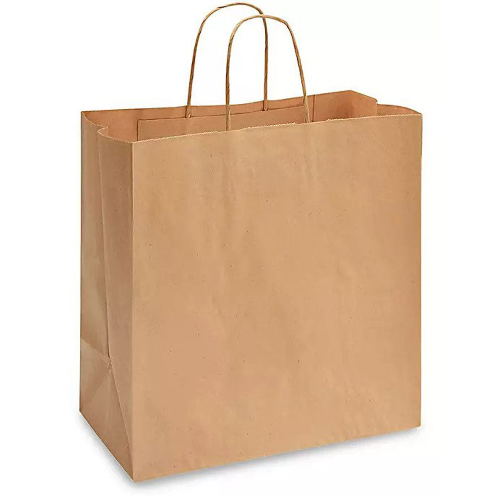 RiteEarth - 13" x 7" x 17" Kraft Twist Handle Paper Bag, 250/Cs - PT13717K