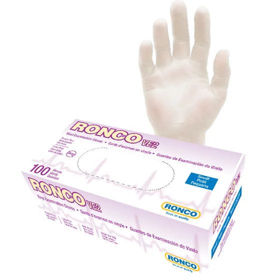 Ronco - Powder Free Vinyl Gloves VE2 X-Large, 10x100/cs - 1253PF
