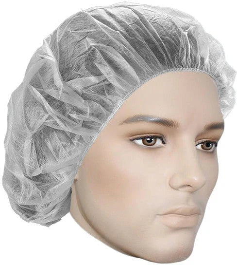 RONCO - 24" White Non-Woven Polypropylene Bouffant Cap, 100/pk - 170-24