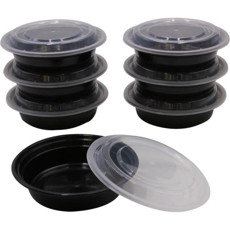 RitePak - 16 Oz, 6" Round Black Microwavable Container Combo, 150/cs - MC0616B