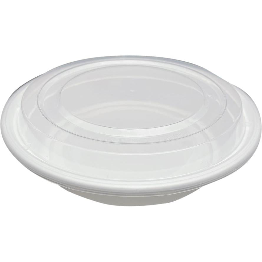 RitePak - 24 Oz, 7" White Round Microwavable Container Combo, 150/Cs - RC-24