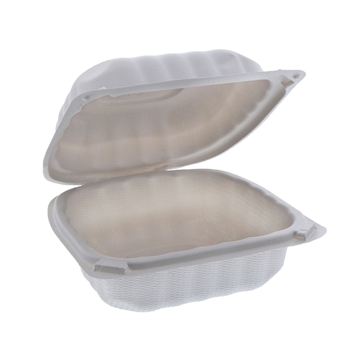 RitePak - 6" x 6" White MFPP Hinged Sandwich Container, 400Pcs/Cs 75Cs/Sk 5Cs/Tier - SL-PP550