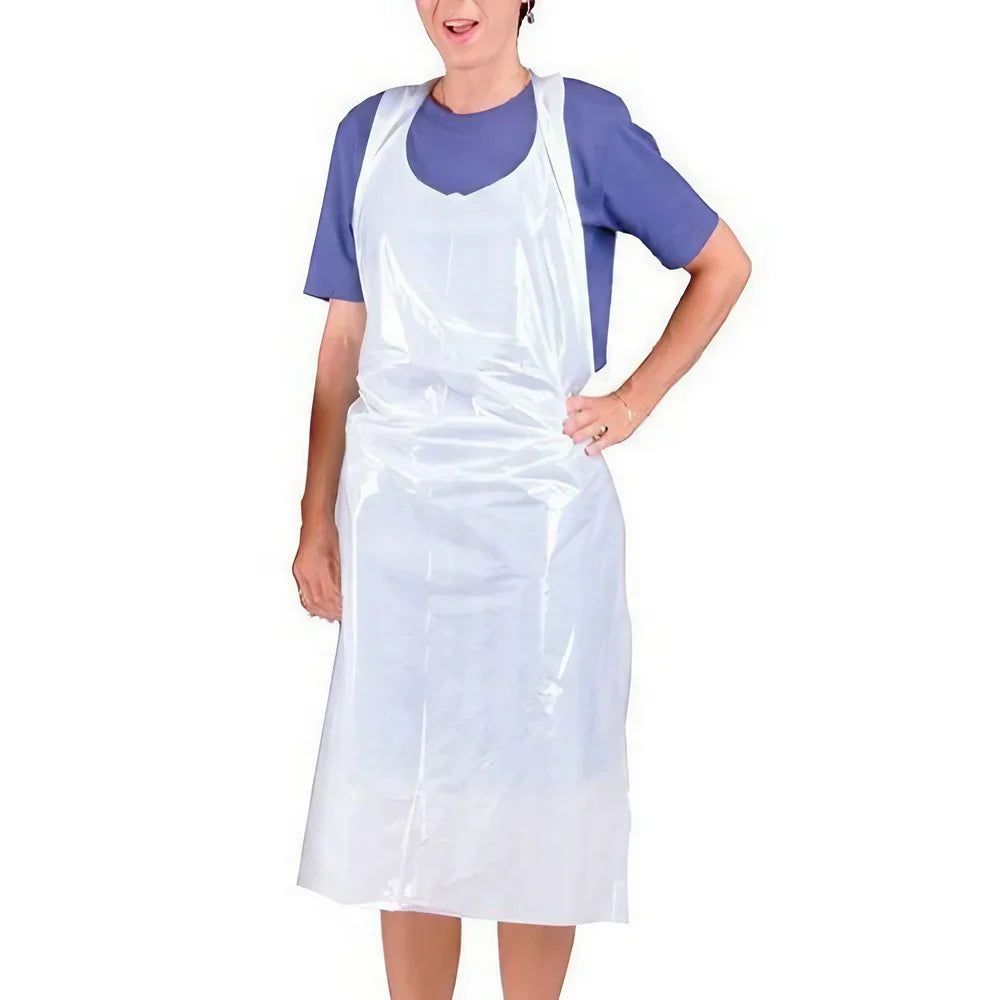 28" X 46" Plastic Apron White - AP2846