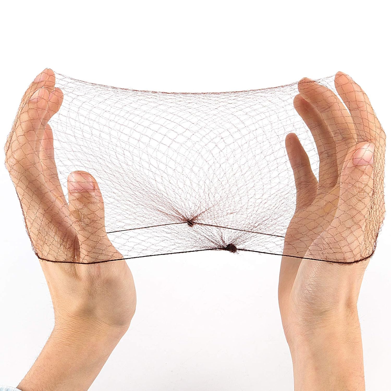 RiteTouch - 21" Brown Nylon Mesh Hairnet, 100/bg, 10bg/cs, 9cs/ti, 135cs/sk - HNM2180