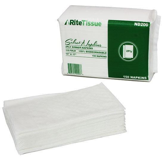 RiteTissue - 15" x 16.5" 2 Ply Select Dinner Napkin, 3000/cs - ND200