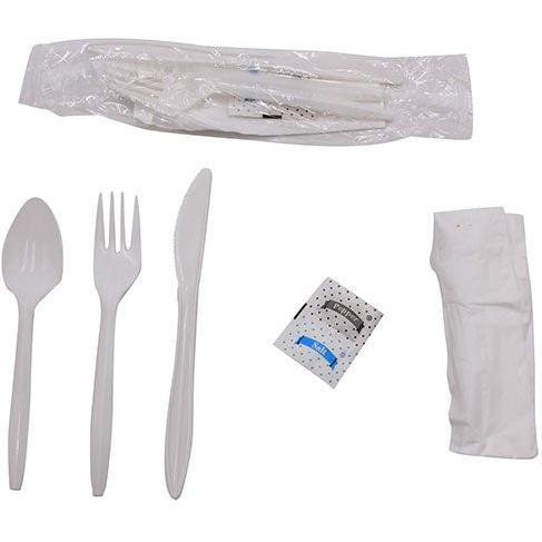 RiteWare - 6 PC Medium Weight White Cutlery Kit, 250/cs - CK2106S