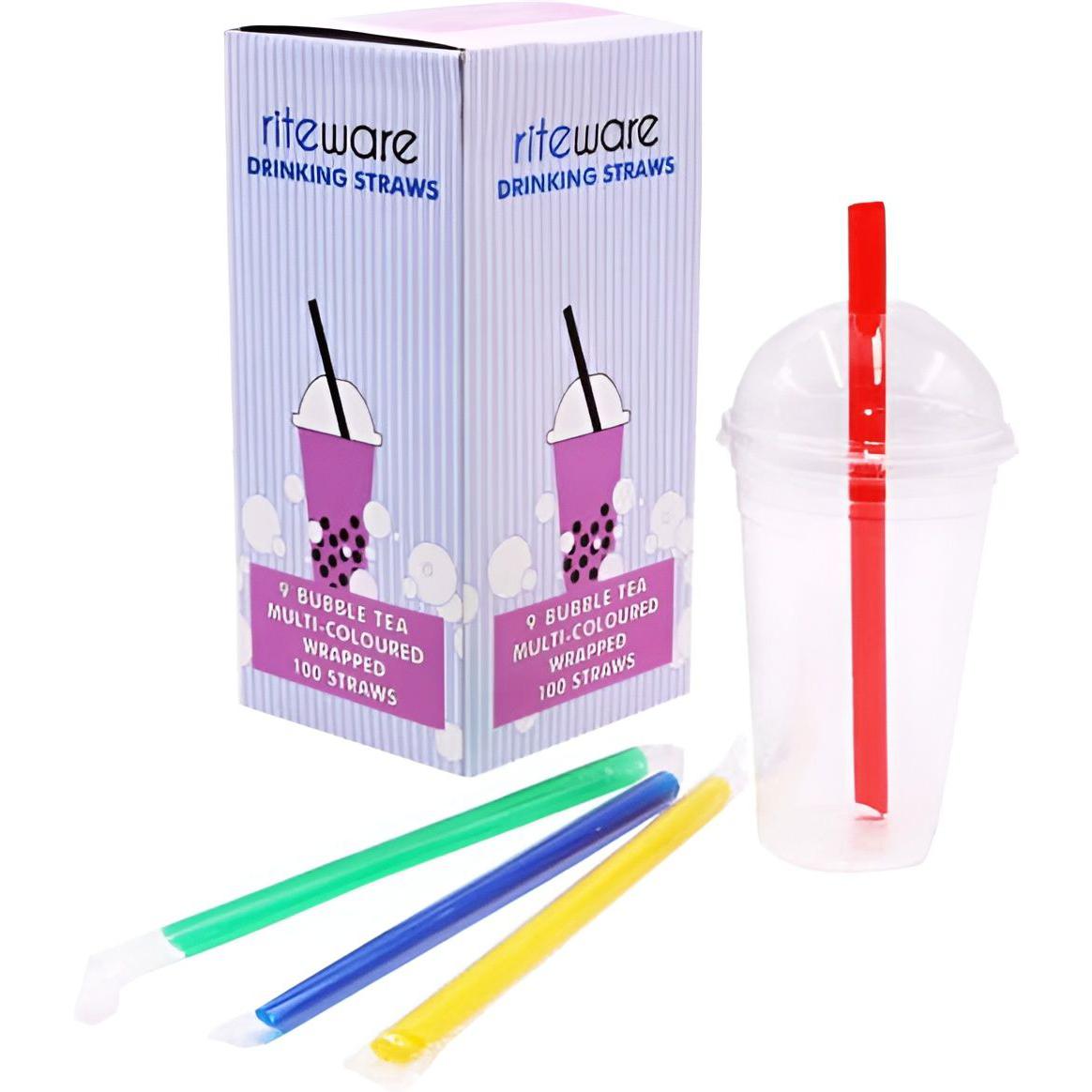 RiteWare - 9 Inch Bubble Tea Straw Wrapped, 100 Per Box - SP0957W