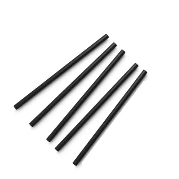 Stone - 8” Black Paper Unwrapped Milkshake Straw, 500/Bx - 400120