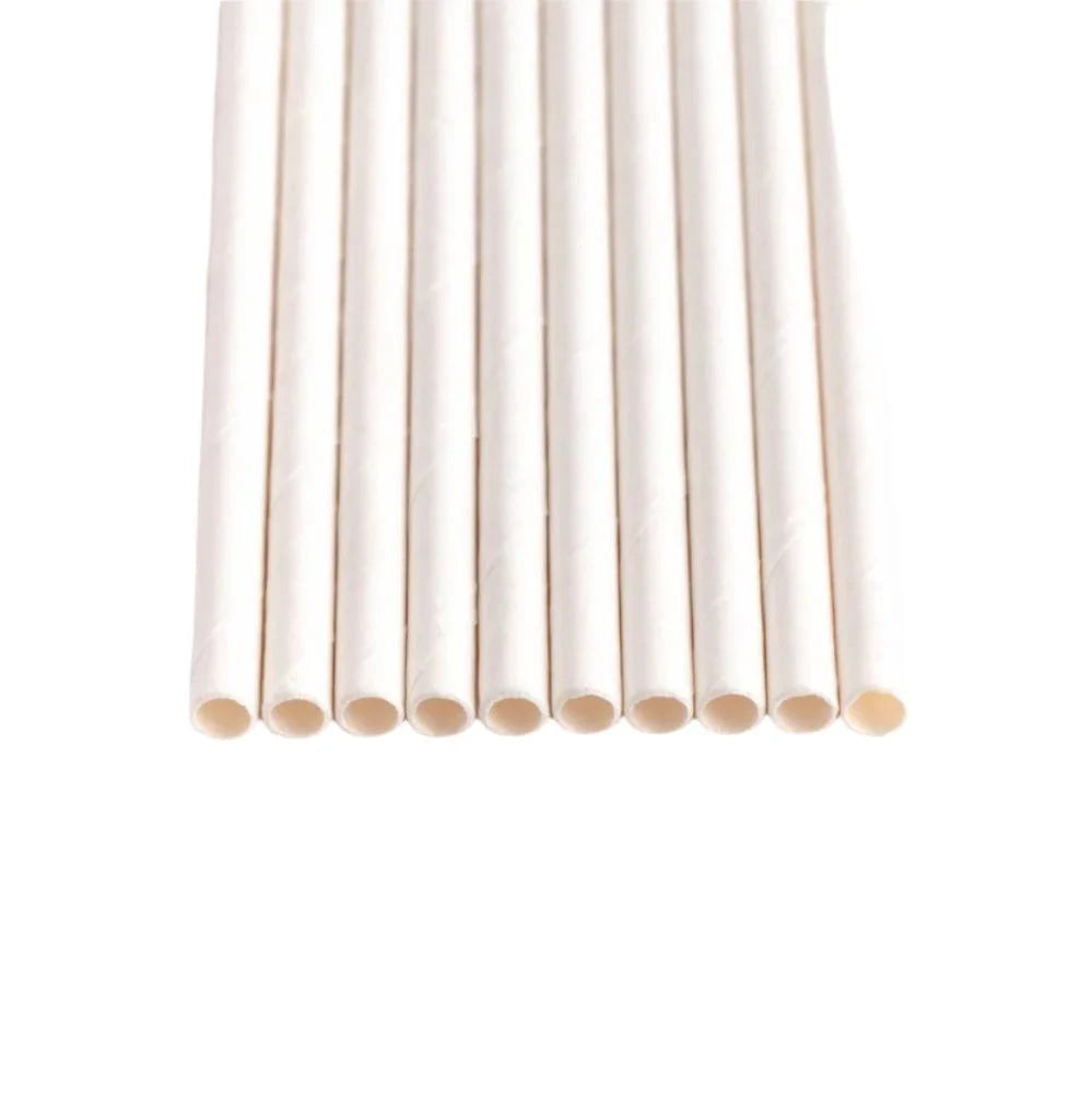 Stone - 8” White Paper Wrapped Milkshake Straw, 150/Box - 400140