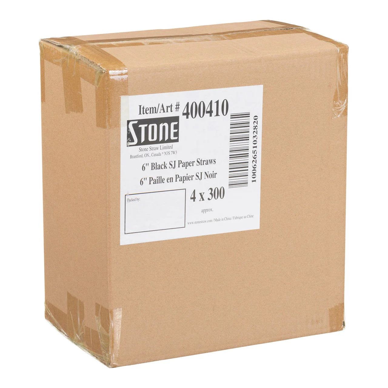 Stone - 6" Unwrapped Black Paper Super Jumbo Straw, 300/Box - 400410