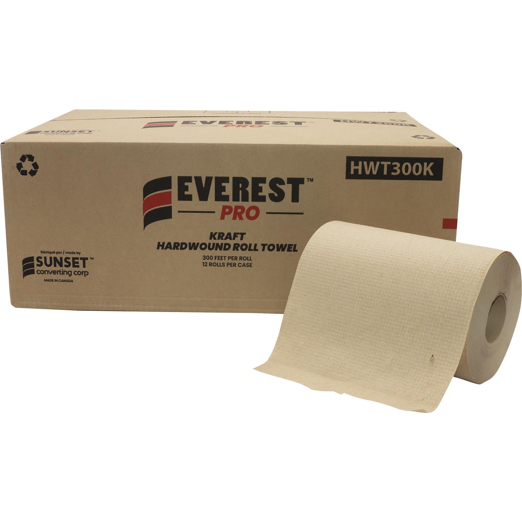 Everest Pro - 300 Feet Kraft Roll Towel, 12 Rl/Cs - HWT300K