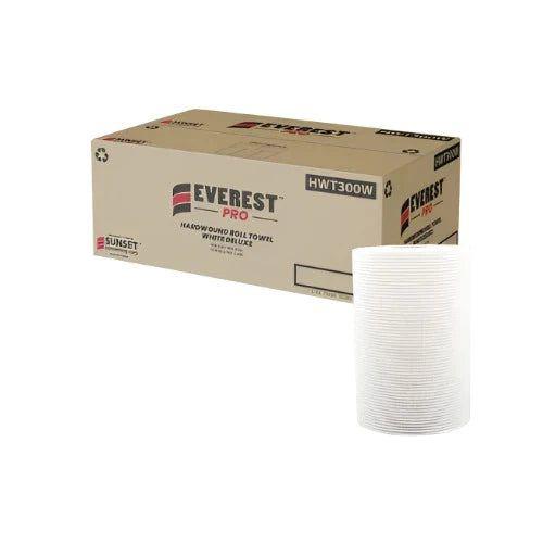 Everest Pro - 7.76" x 300 Feet White Paper Hand Towel Roll, 12Rl/Cs - HWT300W