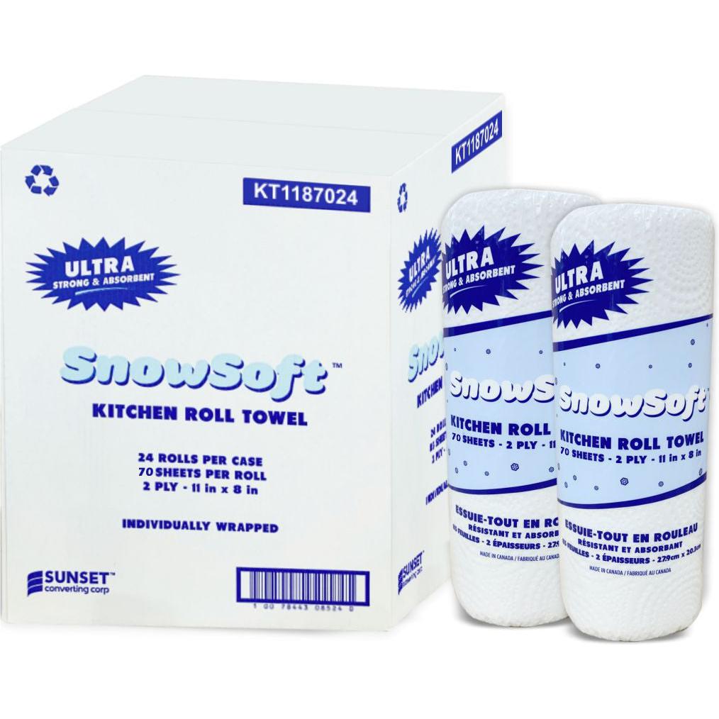 Snow Soft - 70 Sheet Household Roll Towel, 24 Rl/Cs - KT1187024