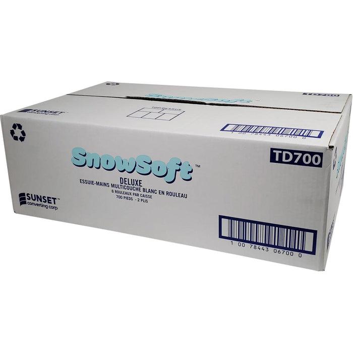 Snow Soft - 7.65" x 700 Feet Premium Tad Roll Towel, 6 Rl/Cs - TD700