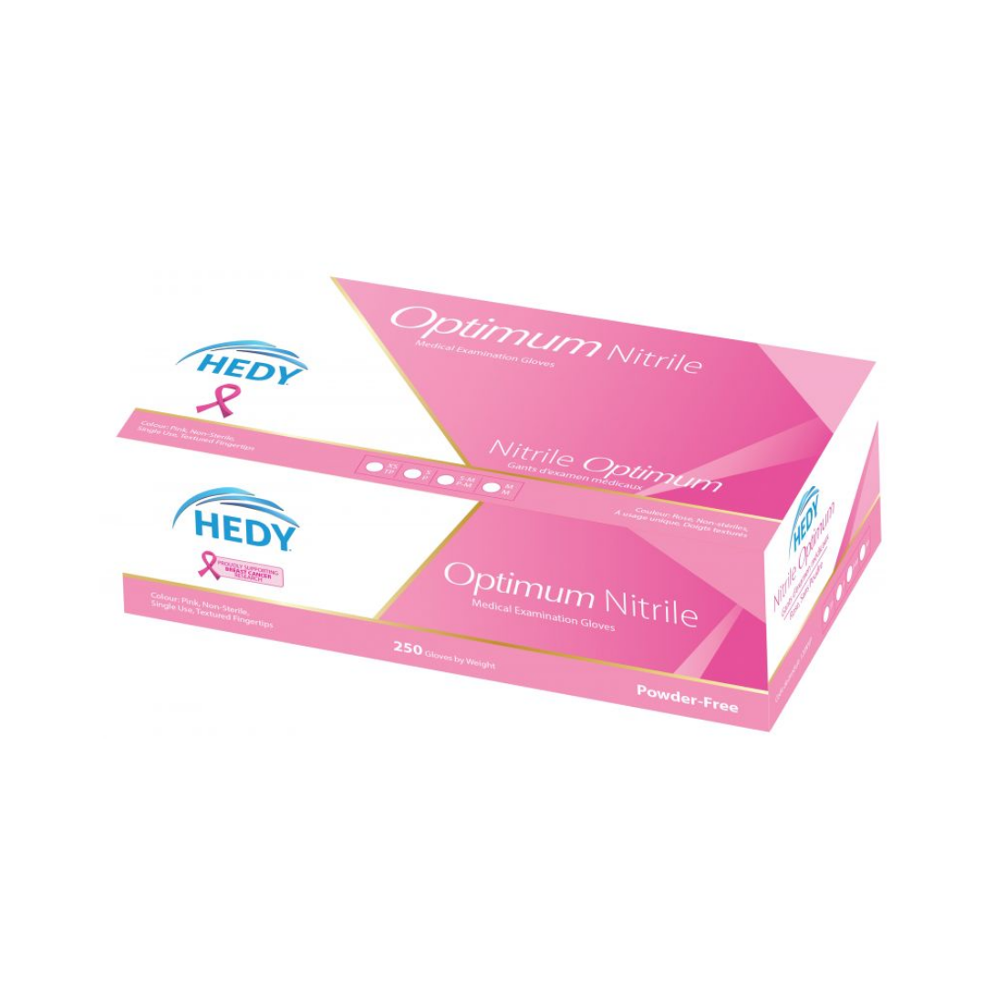 Hedy Optimum Nitrile Gloves | Pink Powder Free (250/Box)