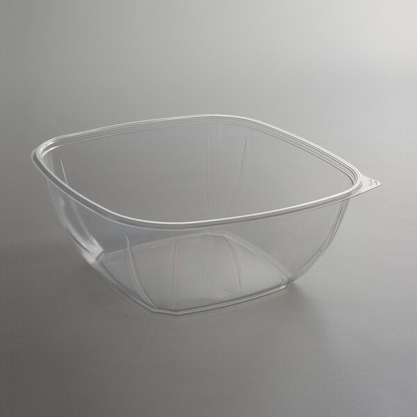 Fineline Settings - Super Bowl Plus 160 oz. Clear Square PET Plastic Bowl, 50/Cs - 15160L-CL