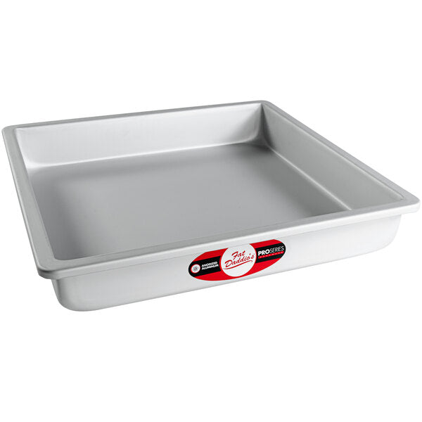 Fat Daddio's - ProSeries 12" x 12" x 2" Square Anodized Aluminum Straight Sided Cake Pan - PSQ-12122