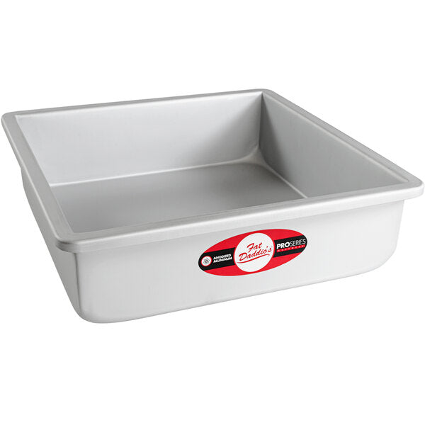Fat Daddio's - ProSeries 10" x 10" x 3" Square Anodized Aluminum Straight Sided Cake Pan - PSQ-10103