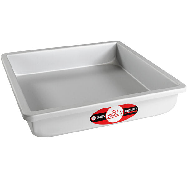Fat Daddio's - ProSeries 10" x 10" x 2" Square Anodized Aluminum Straight Sided Cake Pan - PSQ-10102