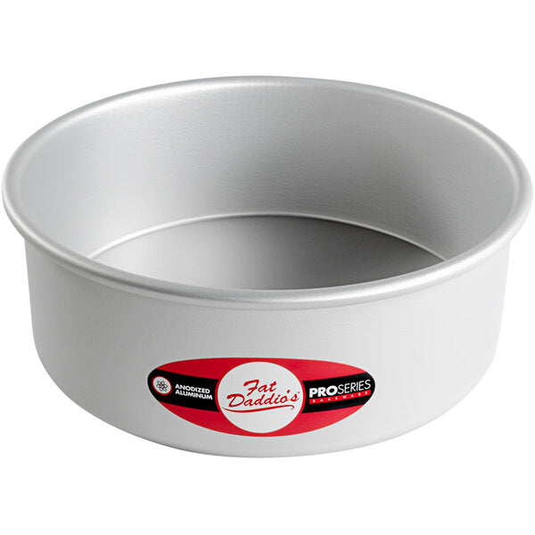 Fat Daddio's - ProSeries 8" x 3" Round Anodized Aluminum Straight Sided Cheesecake Pan with Removable Bottom - PCC-83