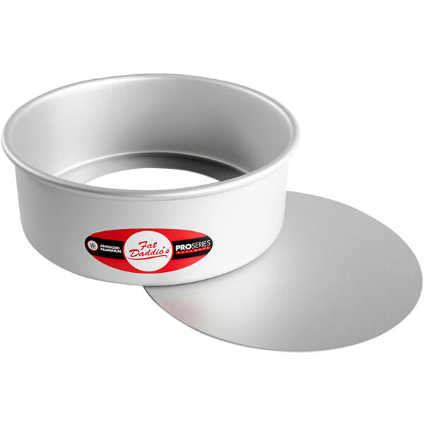 Fat Daddio's - ProSeries 8" x 3" Round Anodized Aluminum Straight Sided Cheesecake Pan with Removable Bottom - PCC-83
